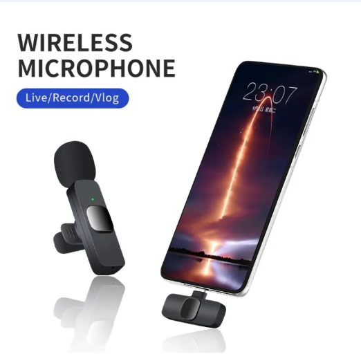 K8 Plug & Play Wireless Microphone | For Android & iPhone | Noise Cancellation & HD Sound | Long Battery Backup | Ideal Lavalier Mic for YouTube, TikTok