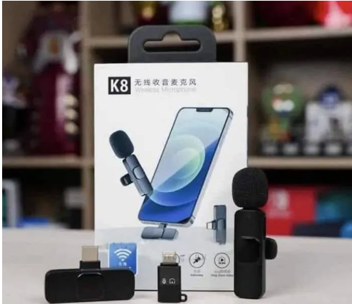 K8 Plug & Play Wireless Microphone | For Android & iPhone | Noise Cancellation & HD Sound | Long Battery Backup | Ideal Lavalier Mic for YouTube, TikTok