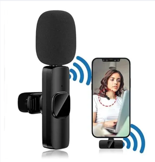 K8 Plug & Play Wireless Microphone | For Android & iPhone | Noise Cancellation & HD Sound | Long Battery Backup | Ideal Lavalier Mic for YouTube, TikTok