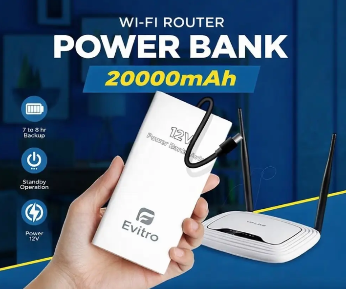 WiFi Router Power Bank 20000mAh-12V Backup